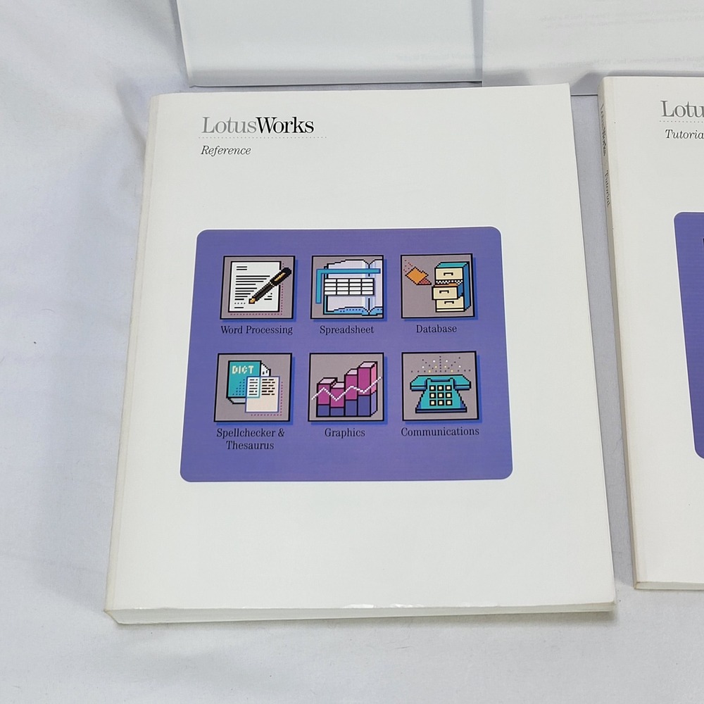 VTG 1990 Lotus Works Tutorial Reference Financial Worksheet User Guide Books - Picture 2 of 10